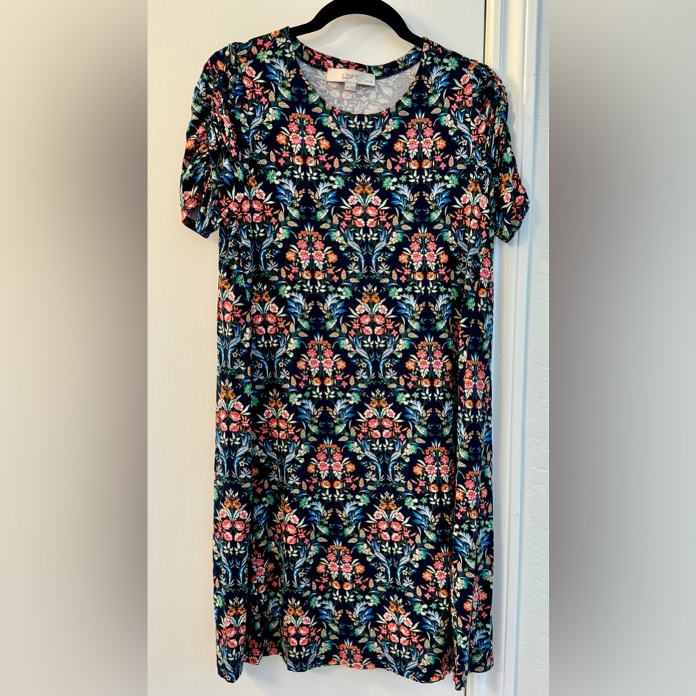 Loft floral knit dress